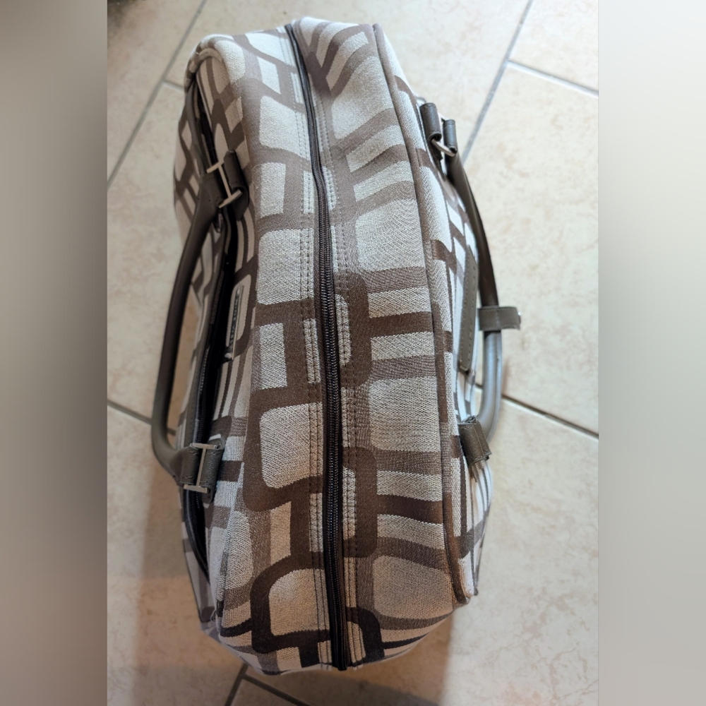 Nine West Neutral Patterned Weekender Rolling Bag - image 3